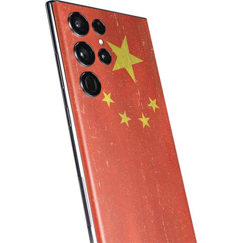 Chinese Flag Distressed Galaxy S22 Ultra Skin