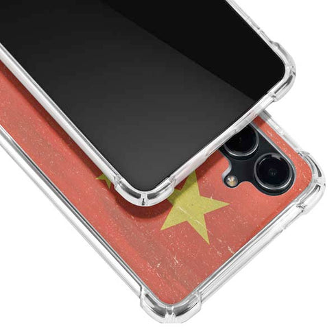 Chinese Flag Distressed Galaxy S23 FE Clear Case