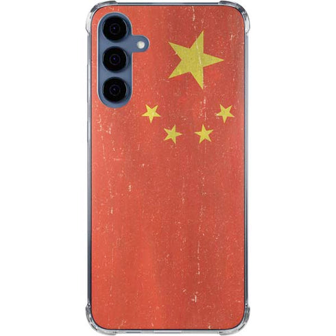 Chinese Flag Distressed Galaxy S24 Clear Case