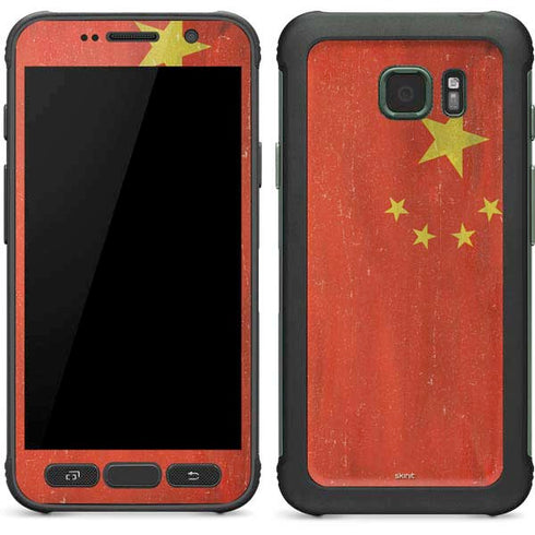 Chinese Flag Distressed Galaxy S7 Active Skin