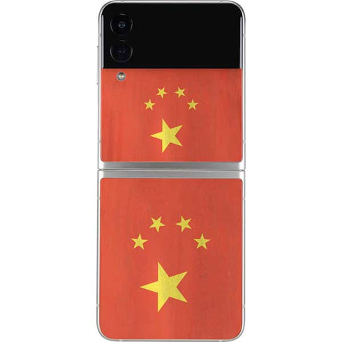 Chinese Flag Distressed Galaxy Z Flip4 5G Skin