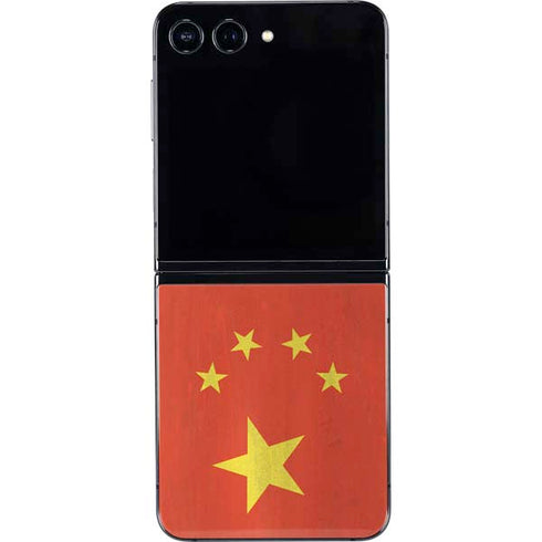 Chinese Flag Distressed Galaxy Z Flip5 5G Skin