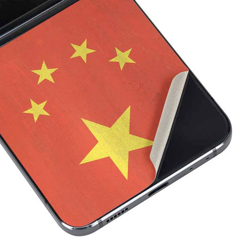 Chinese Flag Distressed Galaxy Z Flip5 5G Skin
