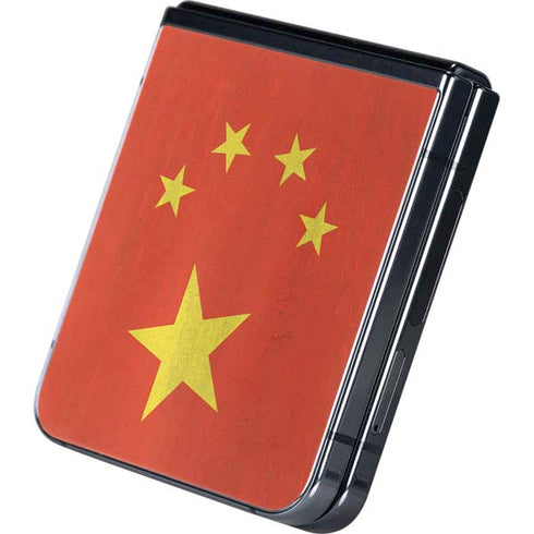 Chinese Flag Distressed Galaxy Z Flip5 5G Skin