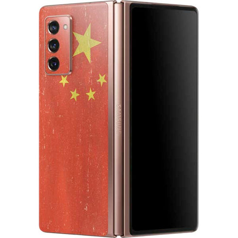 Chinese Flag Distressed Galaxy Z Fold2 5G Skin