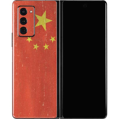 Chinese Flag Distressed Galaxy Z Fold2 5G Skin