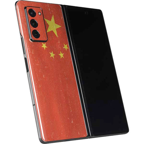 Chinese Flag Distressed Galaxy Z Fold2 5G Skin