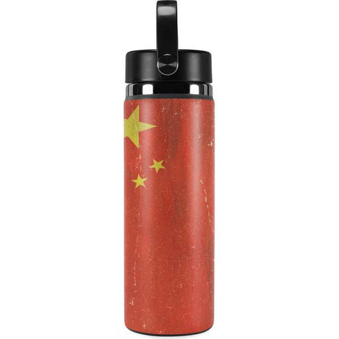 Chinese Flag Distressed Hydro Flask 20oz Wide Mouth Skin