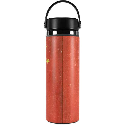 Chinese Flag Distressed Hydro Flask 20oz Wide Mouth Skin