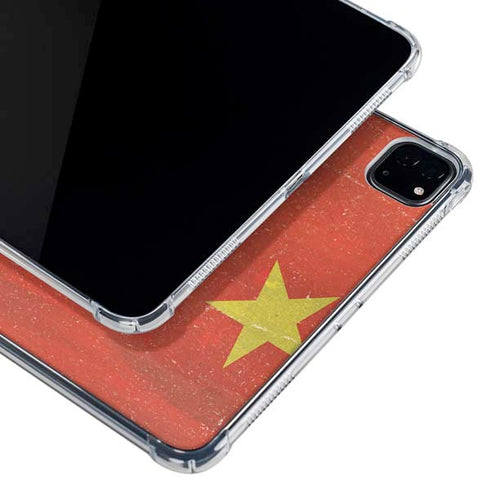 Chinese Flag Distressed iPad Pro 12.9in (2020) Clear Case