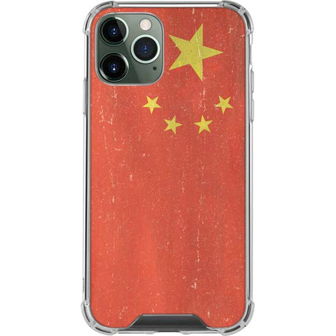 Chinese Flag Distressed iPhone 11 Pro Max Clear Case