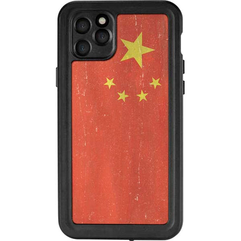 Chinese Flag Distressed iPhone 11 Pro Max Waterproof Case