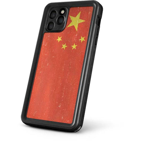 Chinese Flag Distressed iPhone 11 Pro Max Waterproof Case