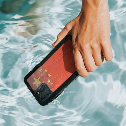 Chinese Flag Distressed iPhone 11 Pro Max Waterproof Case