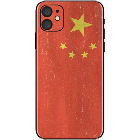 Chinese Flag Distressed iPhone 11 Skin