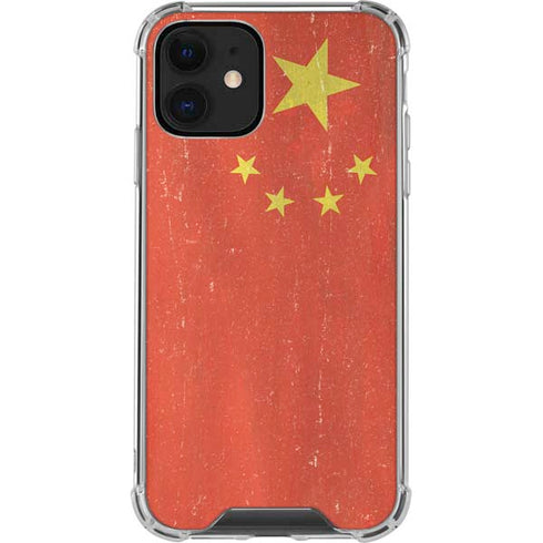 Chinese Flag Distressed iPhone 12 Clear Case