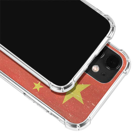 Chinese Flag Distressed iPhone 12 Clear Case