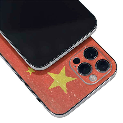 Chinese Flag Distressed iPhone 12 Pro Max Skin