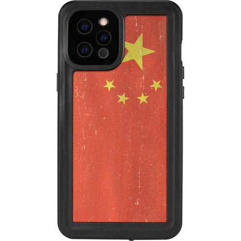 Chinese Flag Distressed iPhone 12 Pro Max Waterproof Case