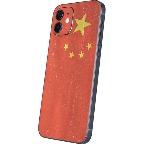 Chinese Flag Distressed iPhone 12 Skin
