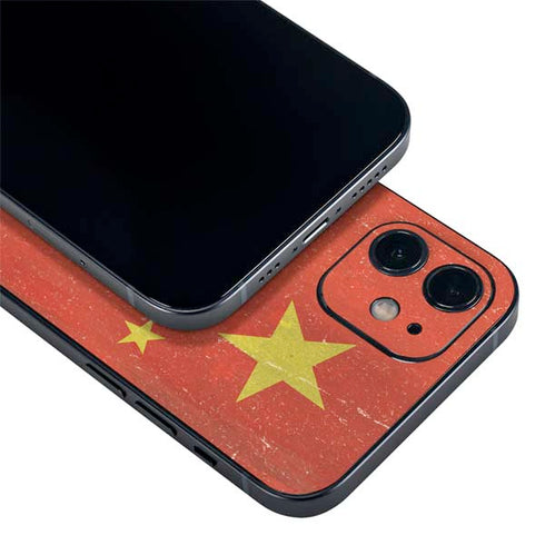 Chinese Flag Distressed iPhone 12 Skin
