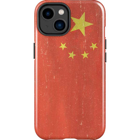 Chinese Flag Distressed iPhone 15 Plus Impact Case