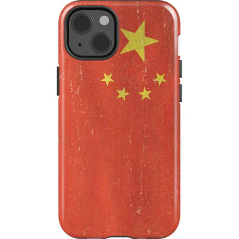 Chinese Flag Distressed iPhone 14 Impact Case