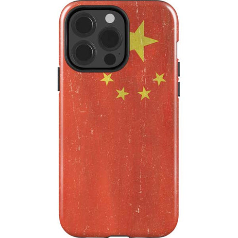 Chinese Flag Distressed iPhone 14 Pro Impact Case