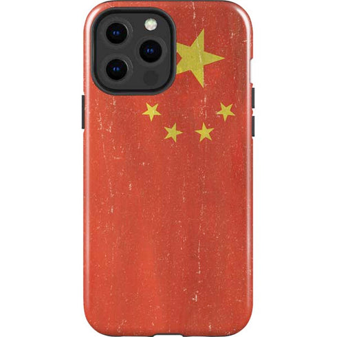 Chinese Flag Distressed iPhone 15 Pro Max Impact Case