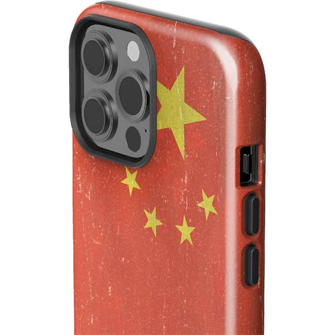 Chinese Flag Distressed iPhone 15 Pro Max Impact Case