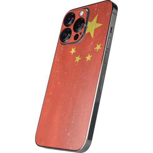 Chinese Flag Distressed iPhone 14 Pro Skin