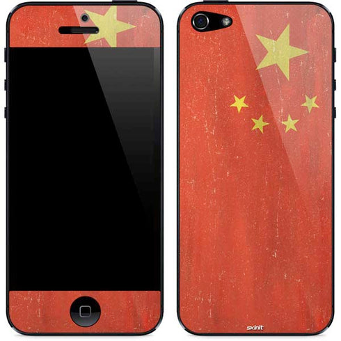 Chinese Flag Distressed iPhone 5/5s/5SE Skin