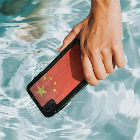 Chinese Flag Distressed iPhone XR Waterproof Case