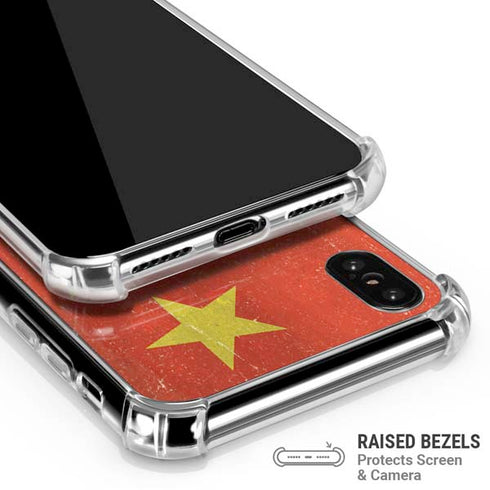 Chinese Flag Distressed iPhone XS Max Clear Case