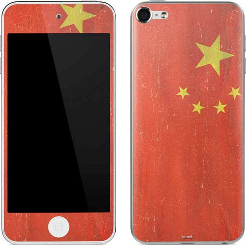 Chinese Flag Distressed Apple iPod Skin