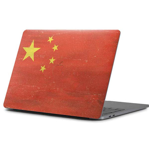 Chinese Flag Distressed Apple MacBook Pro 13-inch Skin