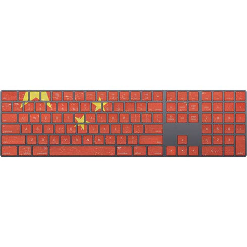 Chinese Flag Distressed Magic Keyboard with Numeric Keypad Skin