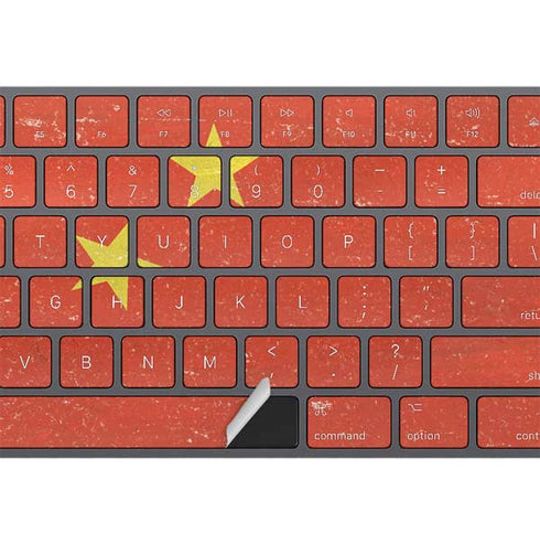 Chinese Flag Distressed Magic Keyboard with Numeric Keypad Skin