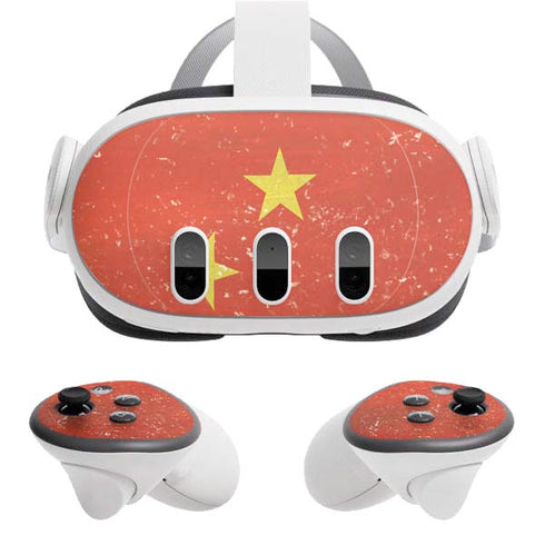 Chinese Flag Distressed Meta Quest 3 Skin