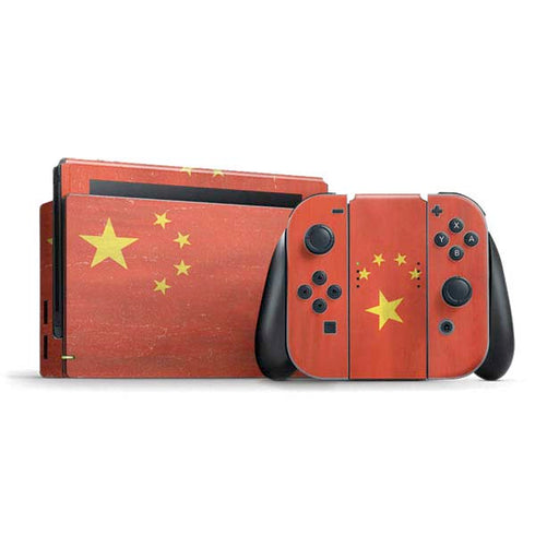 Chinese Flag Distressed Nintendo Switch Bundle Skin