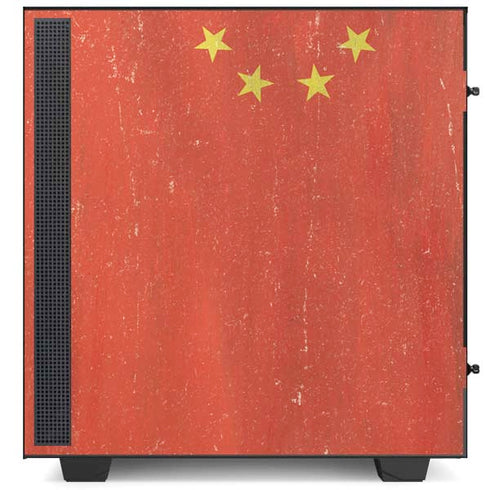 Chinese Flag Distressed NZXT H510 Compact ATX Mid-Tower Case Skin