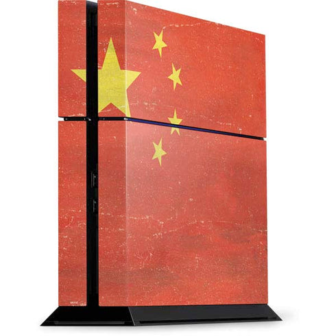 Chinese Flag Distressed PS4 Console Skin