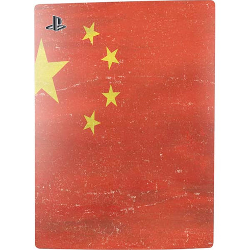 Chinese Flag Distressed PS5 Console Skin