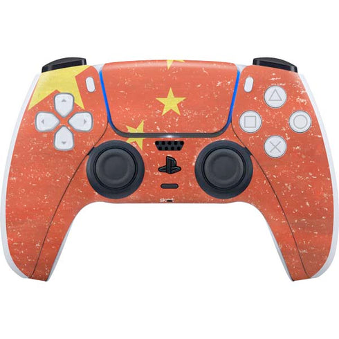 Chinese Flag Distressed PS5 Controller Skin
