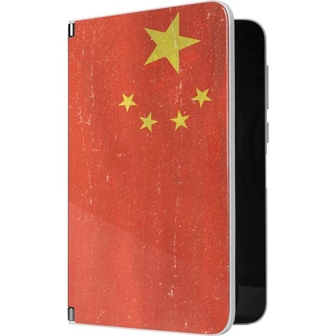 Chinese Flag Distressed Surface Duo Skin