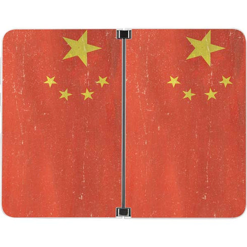 Chinese Flag Distressed Surface Duo Skin