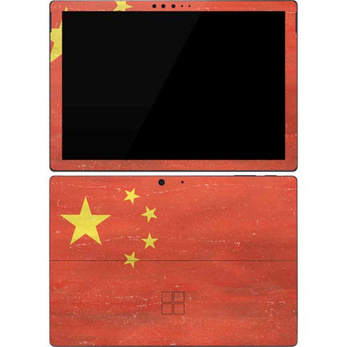 Chinese Flag Distressed Surface Pro 7 Skin