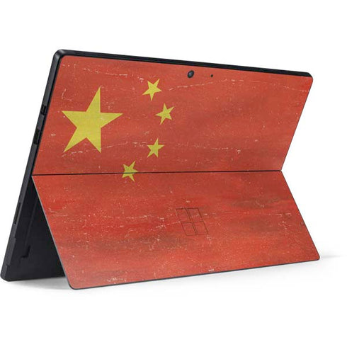 Chinese Flag Distressed Surface Pro 7 Skin