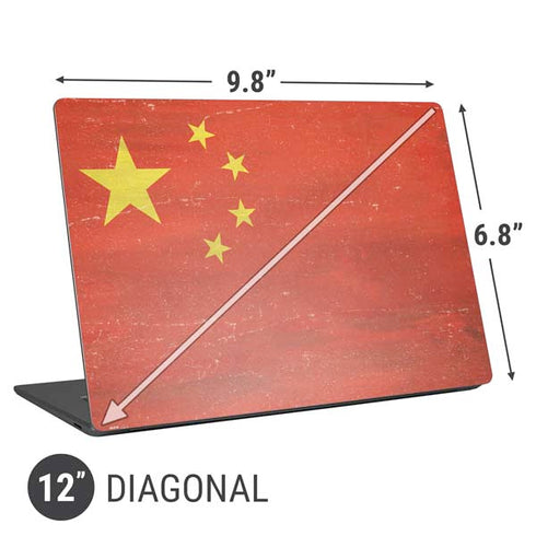 Chinese Flag Distressed Universal Laptop 12in (9.8 x 6.8in) Skin