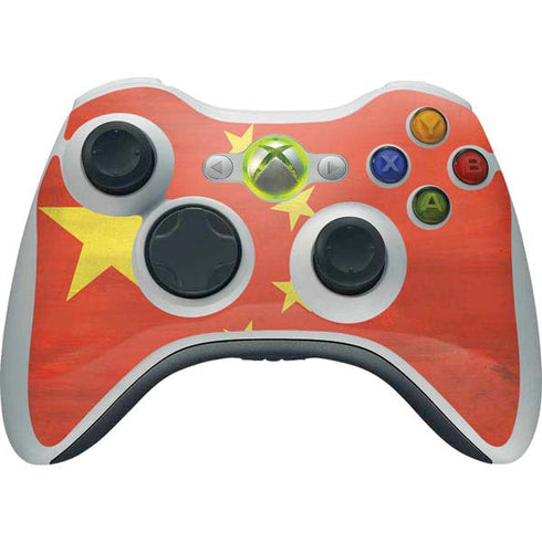 Chinese Flag Distressed Xbox 360 Wireless Controller Skin